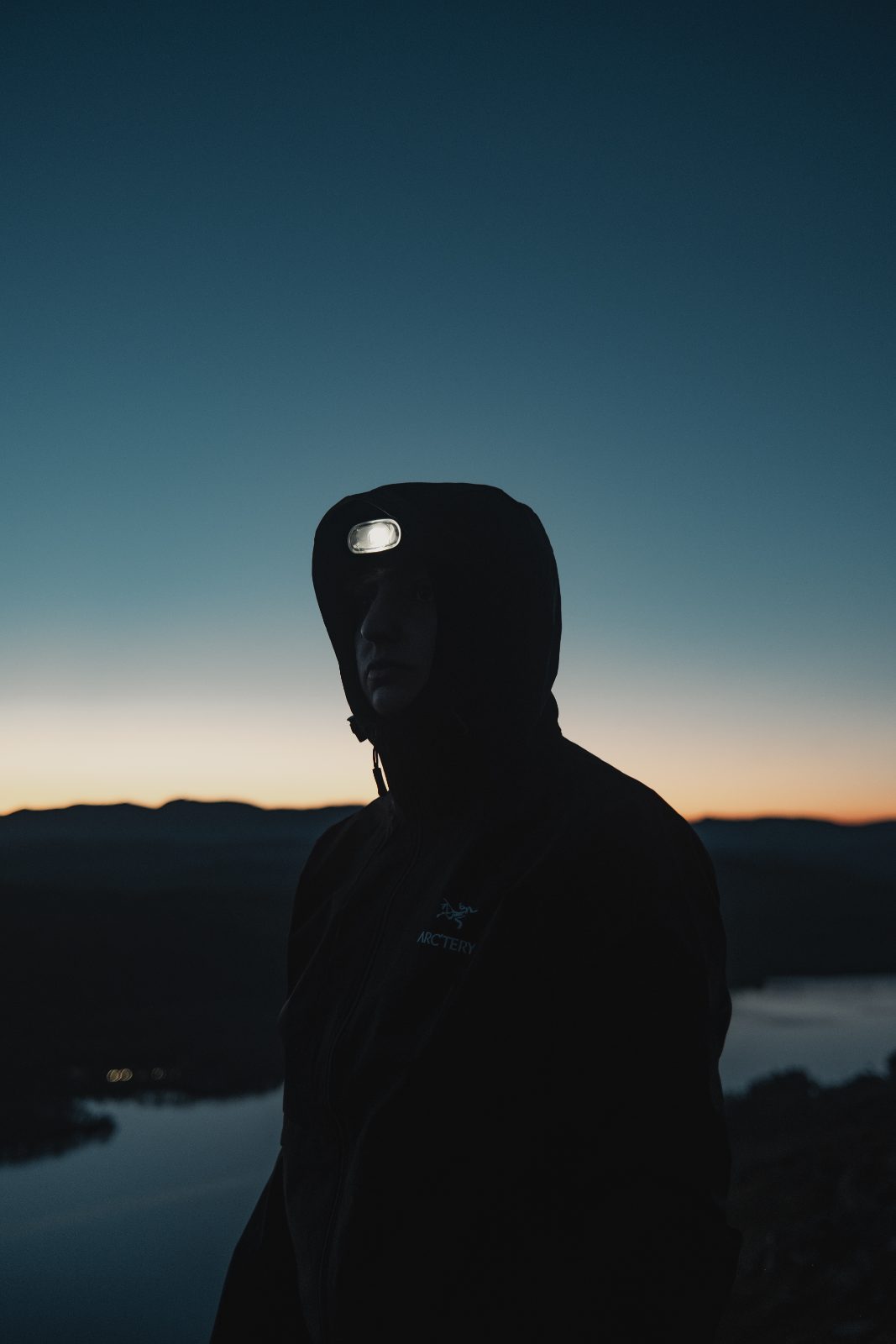 Silhouette at dusk on location